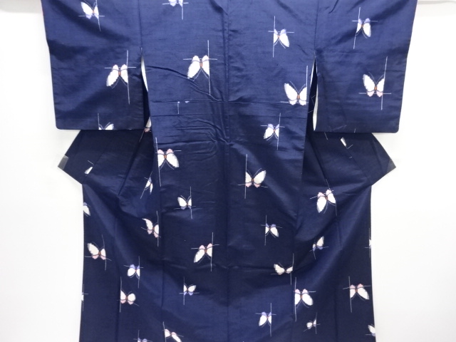 JAPANESE KIMONO / TSUMUGI / WOVEN BUTTERFLY